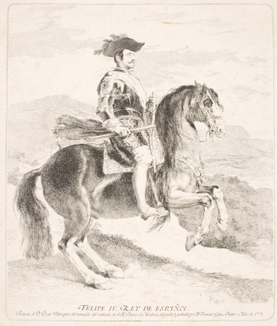 IV. Fülöp spanyol király lóháton alkotó: Francisco de Goya