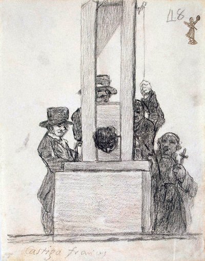 francia büntetés, 1824 és 1828 között. alkotó: Francisco de Goya