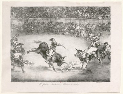 [Les Taureaux de Bordeaux: A híres amerikai Mariano Ceballos] alkotó: Francisco de Goya