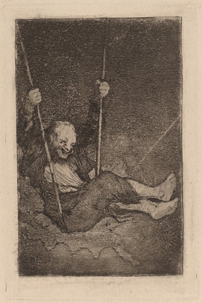 Öreg ember hintában alkotó: Francisco de Goya