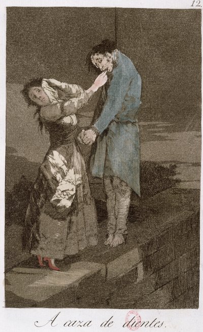 Fogra vadászva, „Los caprichos” 12. tábla, 18. század vége (színes rézkarc) (lásd még: 81631) alkotó: Francisco de Goya