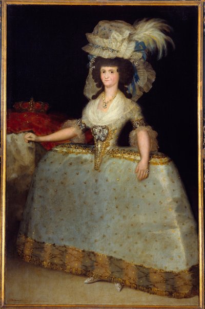 Mary Louise spanyol királynő (1751-1819), IV. Károly felesége portréja Francisco de Goya festménye (1746-1828) 1828 Madrid, Prado Múzeum - Marie Louise spanyol királynő (1751-1819) egész alakos portréja , IV. Károly felesége. Francisco festménye d alkotó: Francisco de Goya