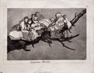 Ridiculous Folly a Los Disparates Follies sorozatból, 1815-1819 alkotó: Francisco de Goya