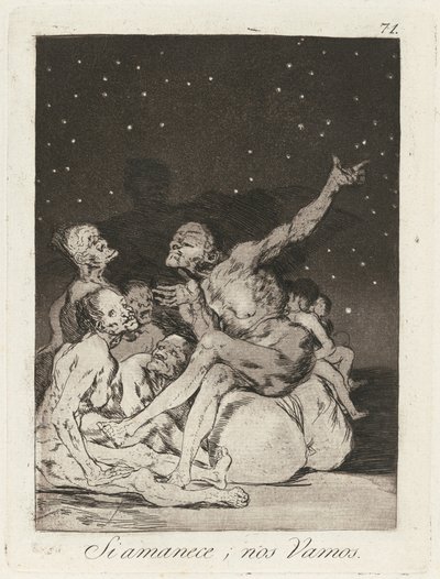 Si amanece; nos vamos (Amikor kiszakad a nap, kiszállunk) alkotó: Francisco de Goya