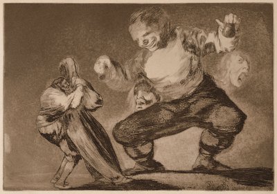 „Simpleton” (Bobalicón), a „Los Disparates” sorozatból alkotó: Francisco de Goya