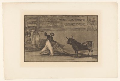Stierenvechter met banderilla A szigonyok vagy banderillák eredete Stierengevechten (sorozat címe) La Taureamachie (sorozat címe) Bikaviadal (sorozat címe) alkotó: Francisco de Goya
