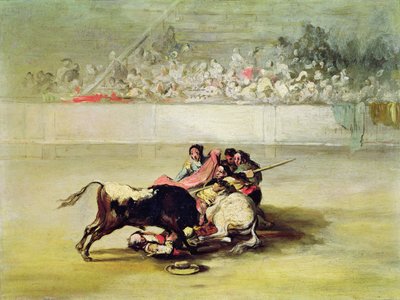 Egy Picador leesése a lóról egy bika alatt alkotó: Francisco de Goya