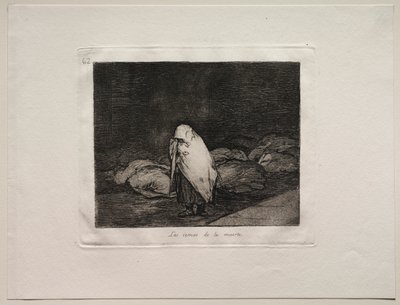 A háború borzalmai: A halál ágyai alkotó: Francisco de Goya