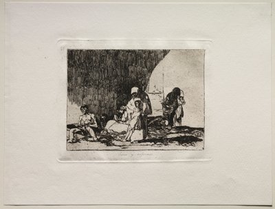 A háború borzalmai: egészségesek és betegek. alkotó: Francisco de Goya