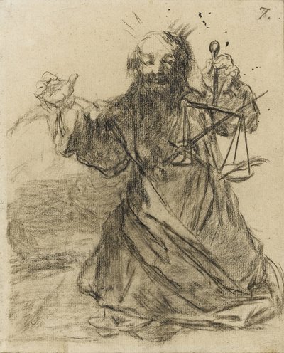 A toll erősebb, mint a kard, 1819-28 (fekete kréta papíron) alkotó: Francisco de Goya