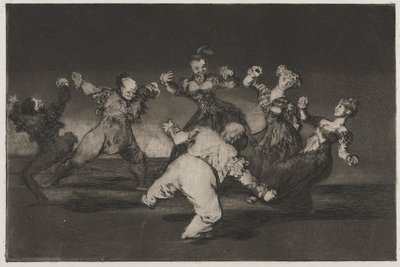 A közmondások: Ha Marion táncolni fog, akkor viselnie kell a következményeket, 1864. alkotó: Francisco de Goya