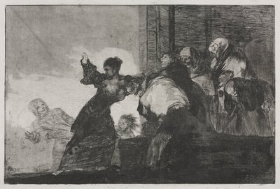 A Példabeszédek: Jobb két fej, mint egy vagy szegény ostobaság alkotó: Francisco de Goya