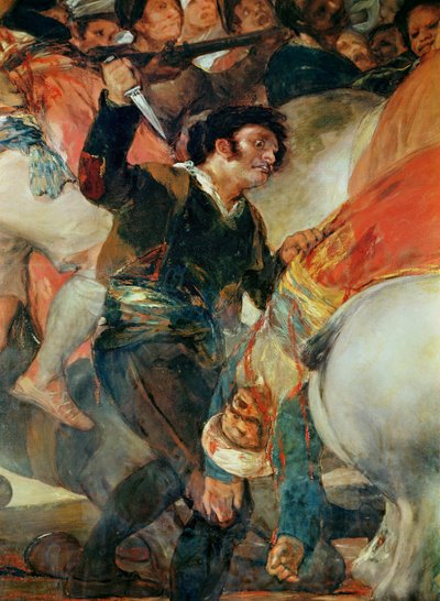 1808. május másodika. A mameluk zsoldosok elleni lázadás, részlet egy tőrrel rendelkező emberről, 1814 alkotó: Francisco de Goya
