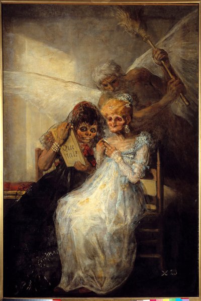 Francisco de Goya (1746-1828) idő vagy régi festménye 1808 V. 1,81x1,25 m Lille, Szépművészeti Múzeum - Idő vagy öregasszonyok. Francisco de Goya festménye (1746-1828) alkotó: Francisco de Goya