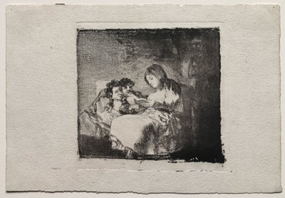 Két gyermeknek olvasó nő, 1824-1825. alkotó: Francisco de Goya