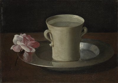 Egy csésze víz és egy rózsa, 1630 körül alkotó: Francisco de Zurbaran