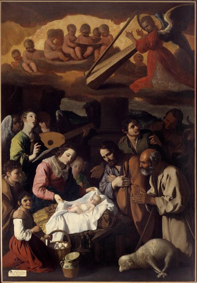 Francisco de Zurbaran (1598-1664) Pásztorok imádása festménye 17. század V. 2,67 x 1,85 m. Grenoble. Szépművészeti Múzeum alkotó: Francisco de Zurbaran