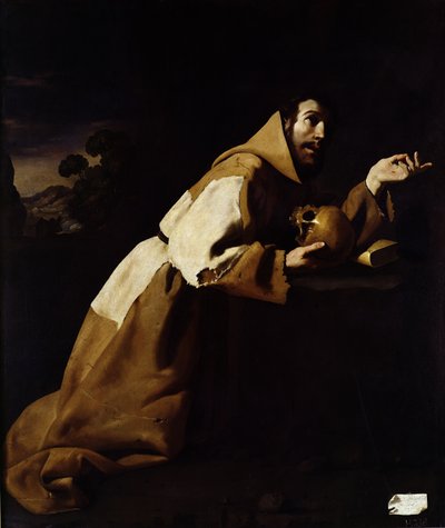 Szent Ferenc meditációban, 1639 alkotó: Francisco de Zurbaran