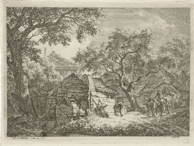 Farm fákkal körülvéve Erdős tájak (sorozat címe) alkotó: Franciscus Andreas Milatz