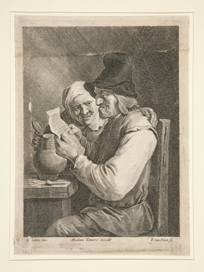 Pár levelet olvas alkotó: Franciscus van der Steen