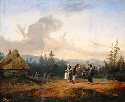 Viták a zsidó kereskedővel, 1853 alkotó: Franciszek Kostrzewski