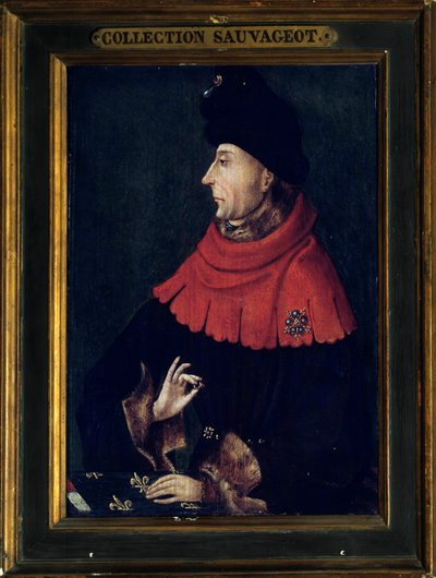 Jean félelem nélküli portréja, Burgundia hercege (1371-1419) A burgundi iskola festménye. 15. század eleje. V 0,29x0,21 m alkotó: Franco-Burgundian