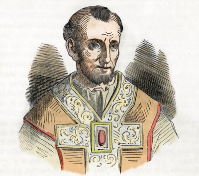 Középkor: I. Nagy Miklós pápa (I. Miklós, Miklós vagy Nicolo vagy Niccolo vagy Nicolaus) (858-867) rajza Franco Mistrali 1843-as „I misteri del vaticano” című művéből alkotó: Franco Mistrali