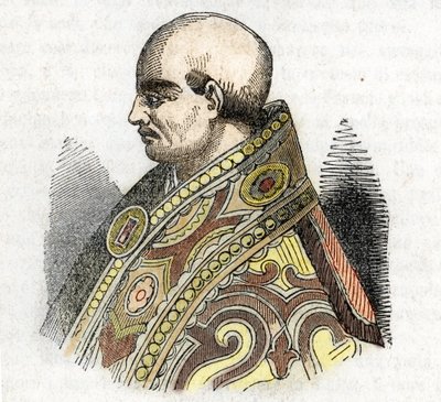 Középkor: IV. Urban pápa (Urban vagy Urbanus vagy Urbano) (1261-1264) ábrázolása. Rajz Franco Mistrali „Misteri del Vaticano”-ból alkotó: Franco Mistrali