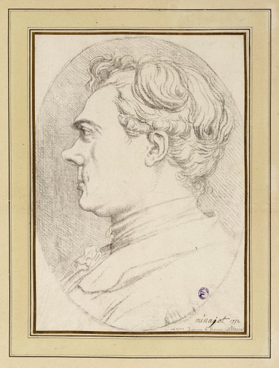 Ménageot festő karikatúraportréja, Róma 1772 alkotó: François-André Vincent