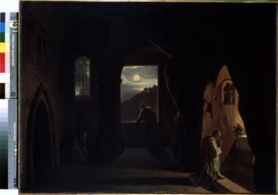 "Monks in a Cave" (Monks in a Cave) Francois Marius Granet (1775-1849) festménye 19. század eleje Méret: 74,5x100 cm Ermitázs Múzeum, Szentpétervár alkotó: Francois-Marius Granet