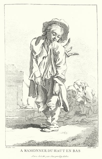 Kéményseprő (gravírozás) alkotó: Francois (after) Boucher