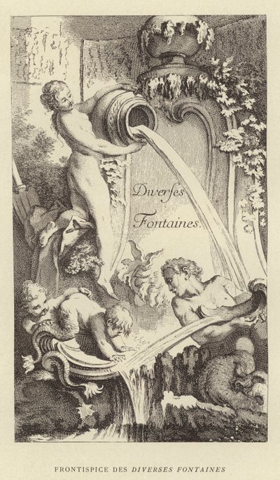 Különféle szökőkutak homlokzata (metszet) alkotó: Francois (after) Boucher