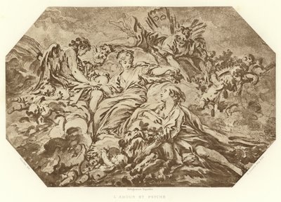 Ámor és psziché (metszet) alkotó: Francois (after) Boucher