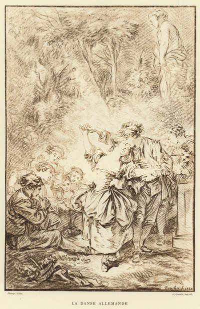 A német tánc (metszet) alkotó: Francois (after) Boucher