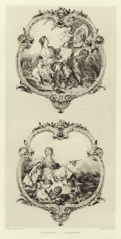 Történelem, ékesszólás (metszet) alkotó: Francois (after) Boucher