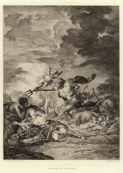 Neptune et Amymone (metszet) alkotó: Francois (after) Boucher