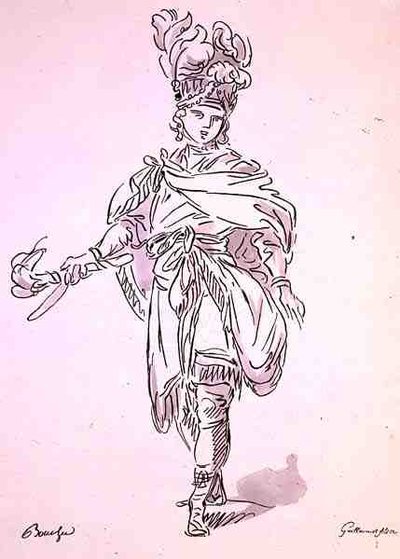 Operaruha, a Menus Plaisirs gyűjteményből, A. Guillaumot Fils fakszimile (színes litográfia) alkotó: Francois (after) Boucher