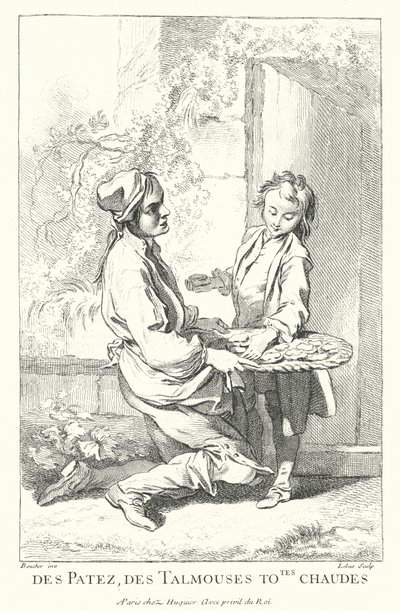 Süteményárus (metszet) alkotó: Francois (after) Boucher