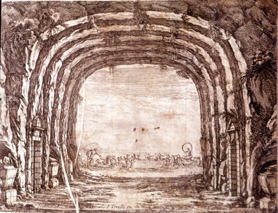„Peleus és Thetis esküvője”, Giacomo Torelli díszletterve alkotó: Francois (after) Francart