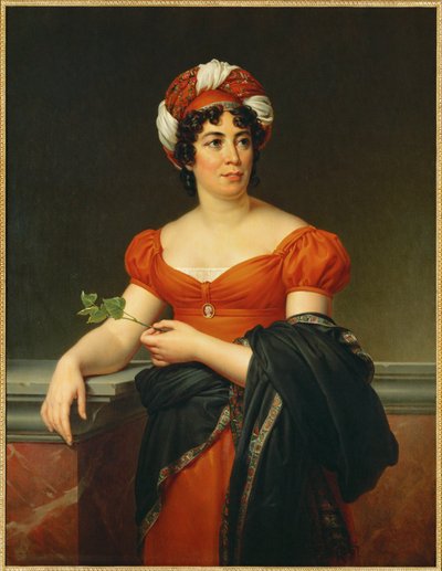 Germaine Necker, Mme ... portréja (olaj, vászon) alkotó: Francois (school of) Gerard