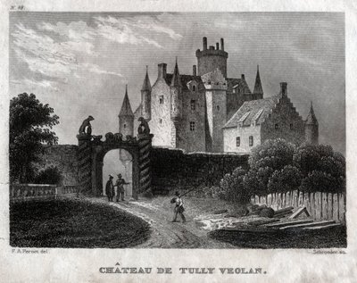 Craighall kastély. (metszet, 1830 körül) alkotó: Francois Alexandre (after) Pernot