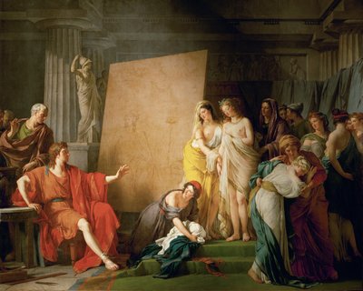 Zeuxis wählt die schönsten Mädchen von Crotone als seine Modelle von François-André Vincent