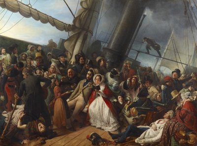 Tengeribetegség egy angol korvetten alkotó: François Auguste Biard