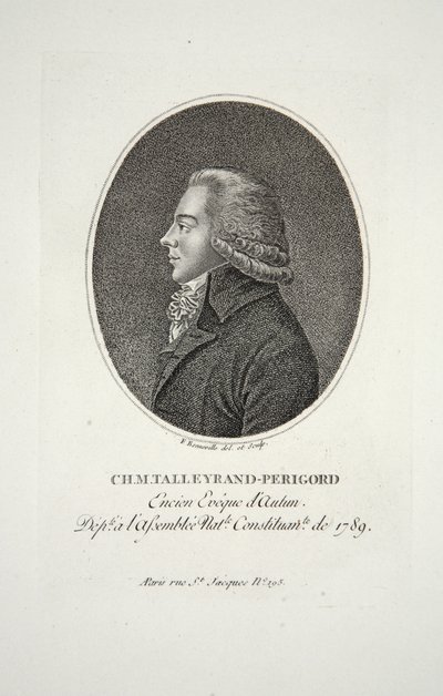 M.Talleyrand-Perigord, Autun régi püspöke, kocsma. 1791 alkotó: Francois Bonneville