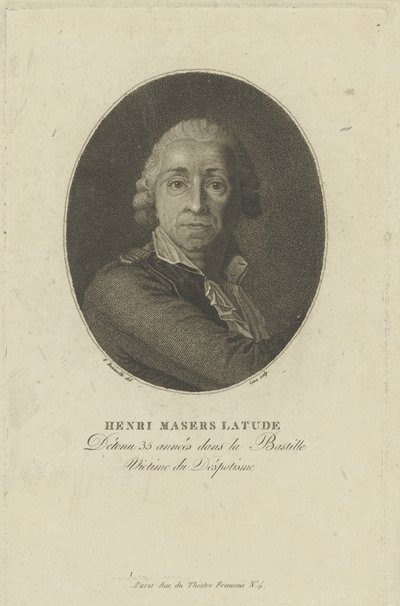 Henri Masers de Latude portréja 1725-1805, c. 1793. alkotó: Francois Bonneville
