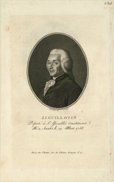 Joseph-Ignace Guillotin portréja 1738-1814, 1796. alkotó: Francois Bonneville