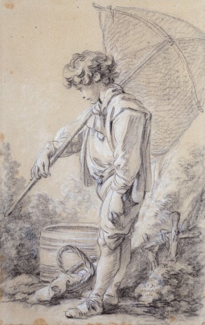Egy fiú, aki hálót tart alkotó: François Boucher