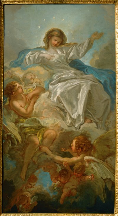 Szűz Mária mennybevétele (festmény vászonra) alkotó: Francois Boucher