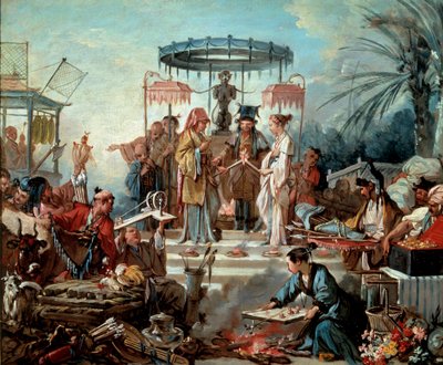 Kínai esküvői jelenet esküvő a kínai császár udvarában. Francois Boucher (1703-1770) festménye 1740 Besancon, Musee des Beaux Arts alkotó: François Boucher