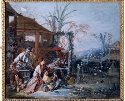 Chinoiserie: "" A vadászat"" Francois Boucher (1703-1770) festménye. Besancon Szépművészeti Múzeum alkotó: François Boucher